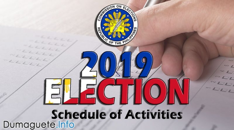 National and Local 2019 Election – Schedule of Activities
