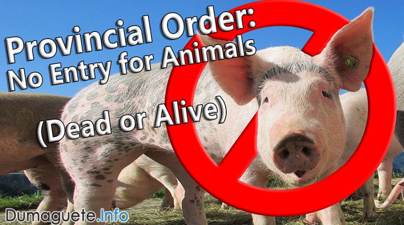 Provincial Order – No Entry for Animals (Dead or Alive) - African Swine Fever