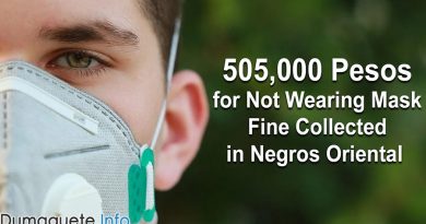 505,000 Pesos for Not Wearing Mask Fine Collected in Negros Oriental
