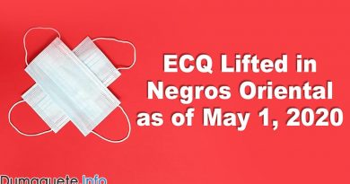 ECQ Lifted in Negros Oriental as of May 1, 2020