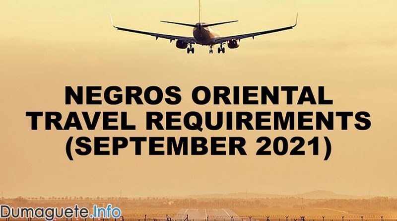 Negros Oriental Travel Requirements (September 2021)